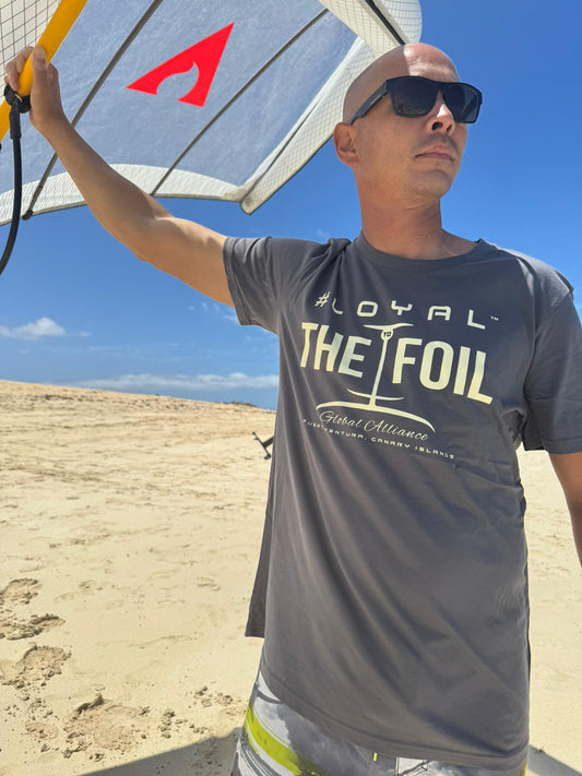 Loyal To The Foil Organic T-Shirt "Hydrofoil Logo" - Anthracite