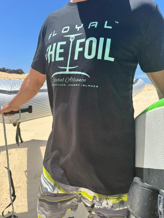 Loyal To The Foil Organic T-Shirt "Hydrofoil Logo" - Black / Mint