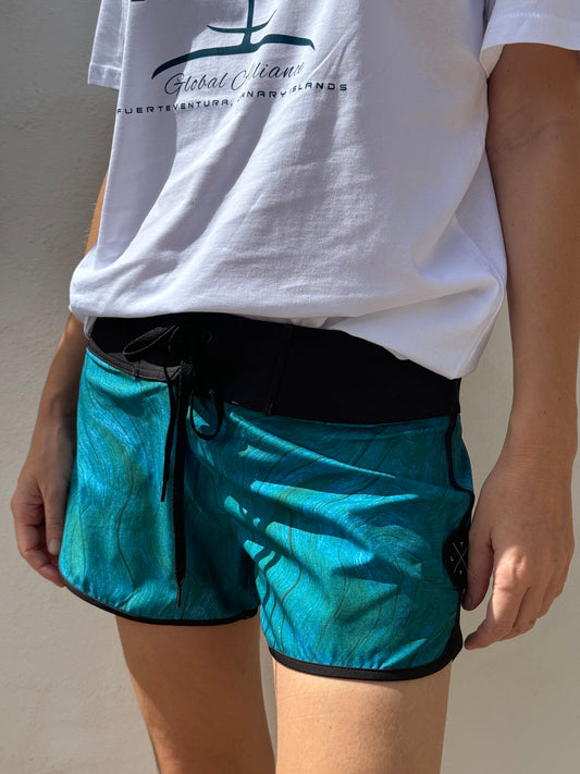 Womens Loyal To The Foil Stretch Eco Boardshorts - Ocean Depth - FREE MERCH INCLUDED!