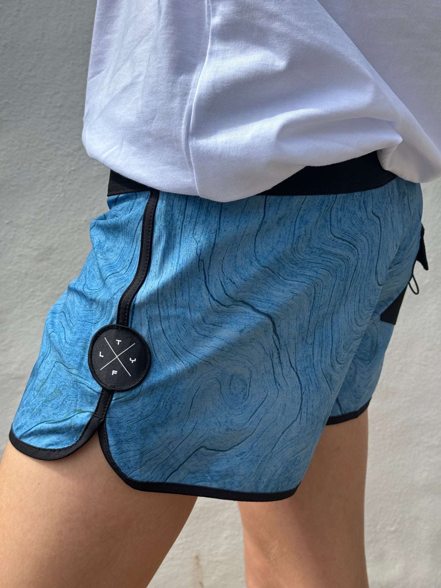 Womens Loyal To The Foil Stretch Eco Boardshorts - Sky Blue - FREE MERCH INCLUDED!