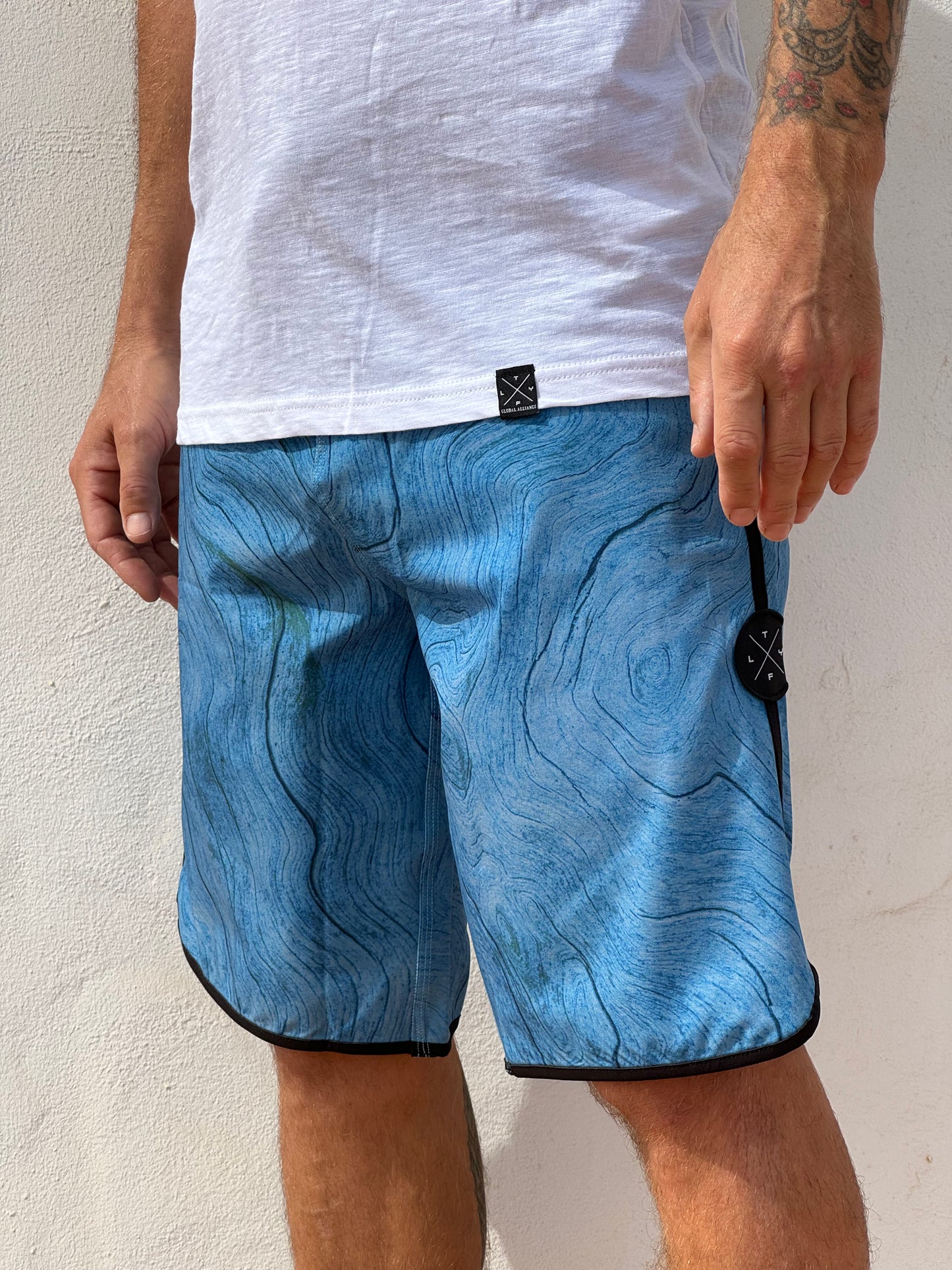 Loyal To The Foil Stretch Eco Boardshorts - Sky Blue - FREE MERCH INCLUDED!