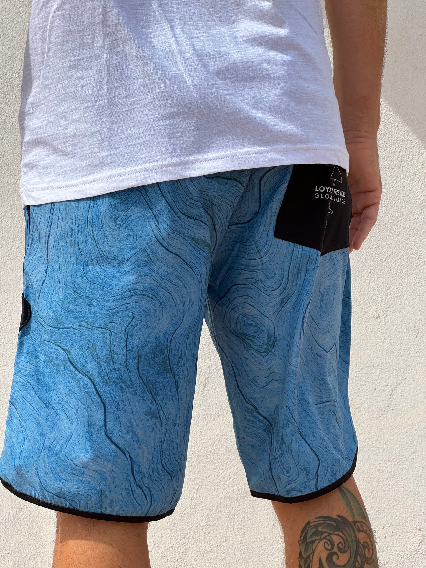 Loyal To The Foil Stretch Eco Boardshorts - Sky Blue - FREE MERCH INCLUDED!