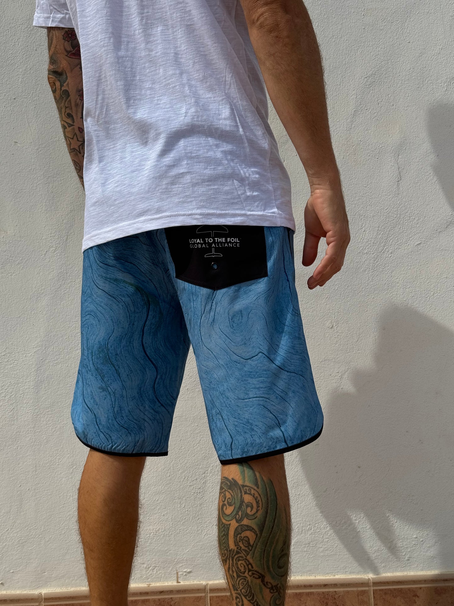 Loyal To The Foil Stretch Eco Boardshorts - Sky Blue - FREE MERCH INCLUDED!