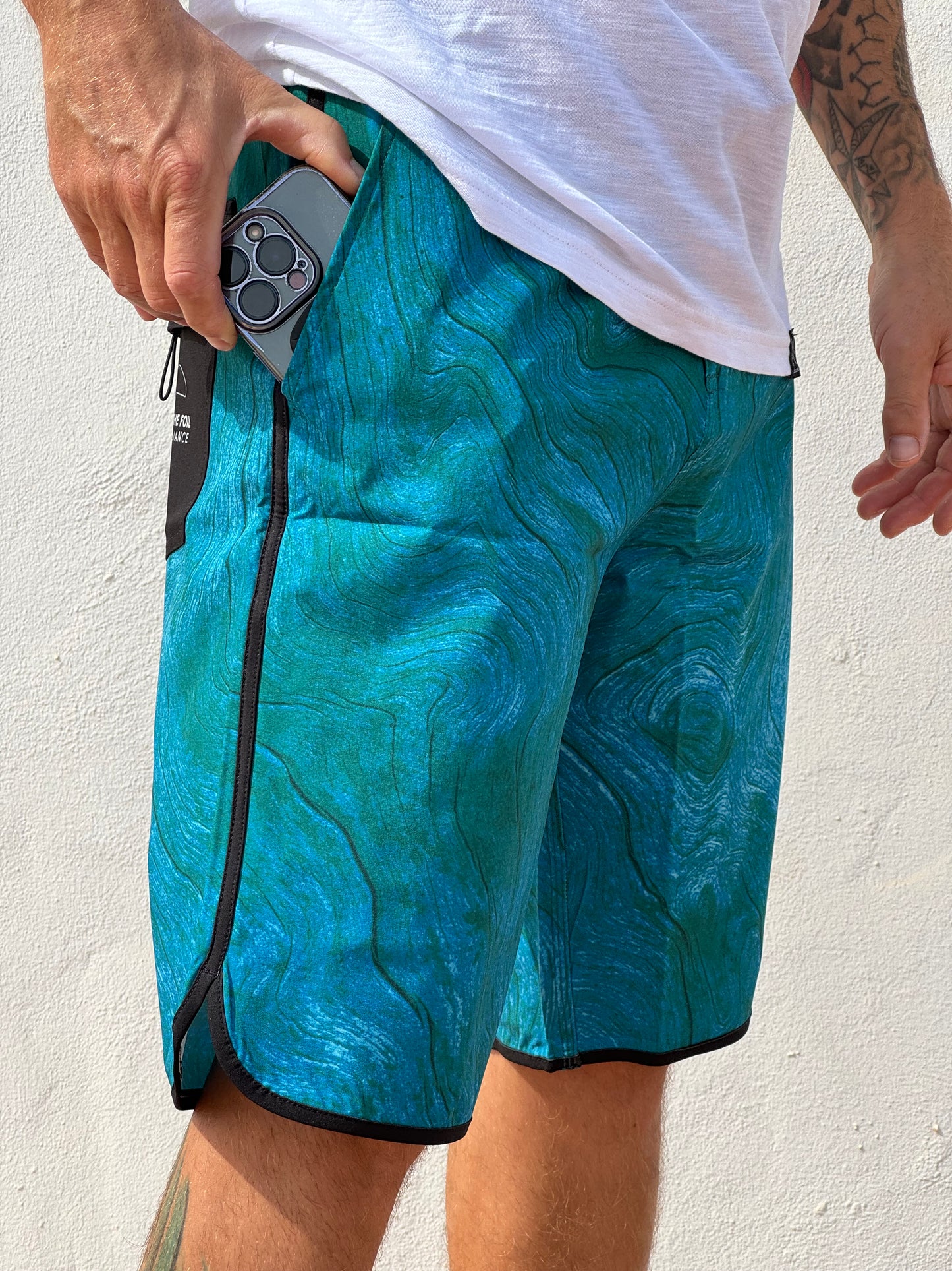 Loyal To The Foil Stretch Eco Boardshorts - Ocean Depth - FREE MERCH INCLUDED!