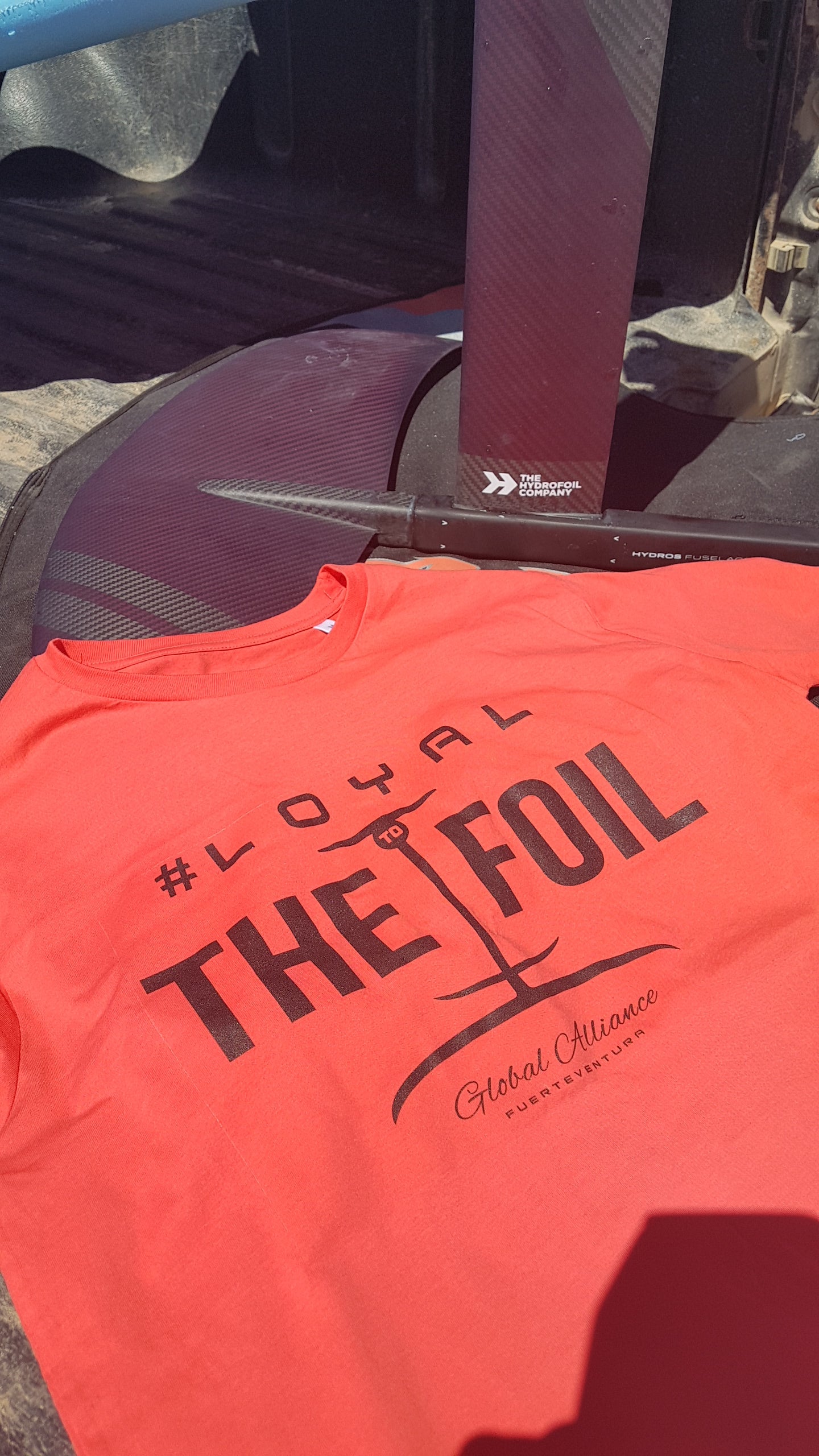 Loyal To The Foil T-Shirt - "Hydrofoil Logo" - Coral Red