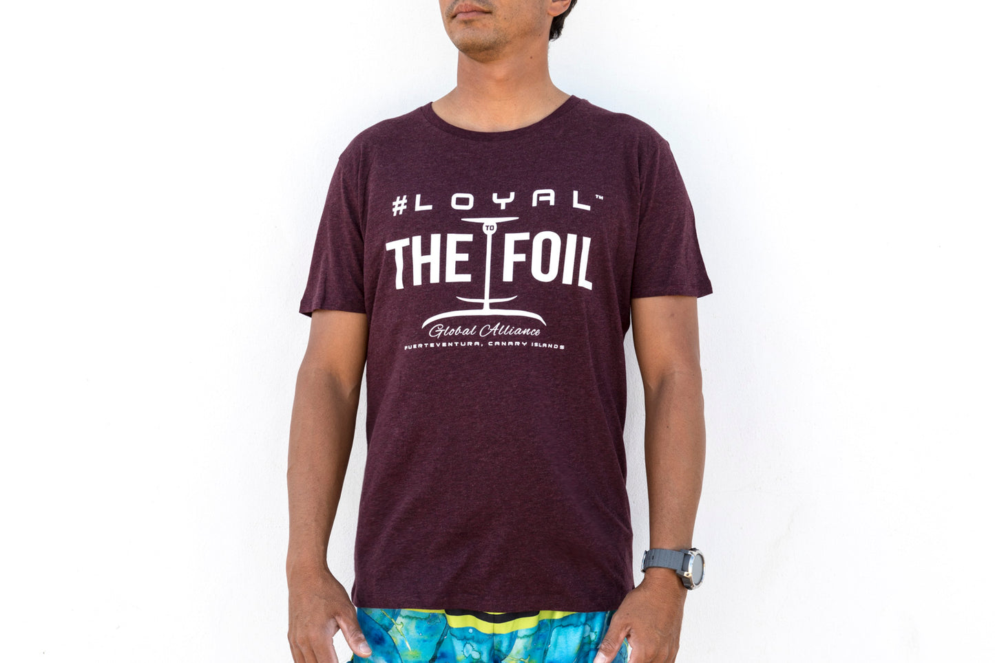 The Classic '#Loyal To The Foil' 100% Organic T-Shirt "Hydrofoil Logo" - Burgundy