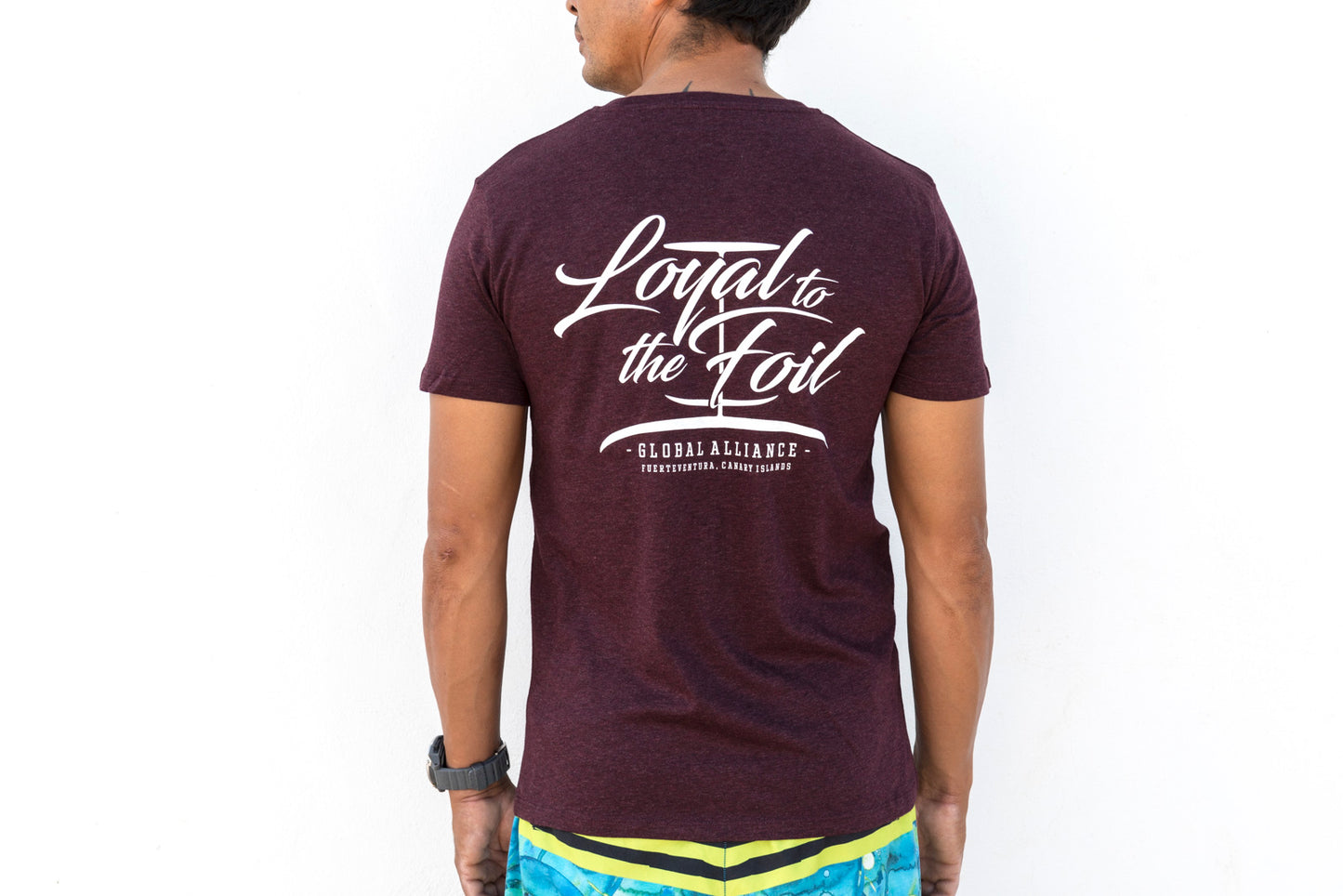 Loyal To The Foil 'X' / Script T-Shirt - Heather Burgundy