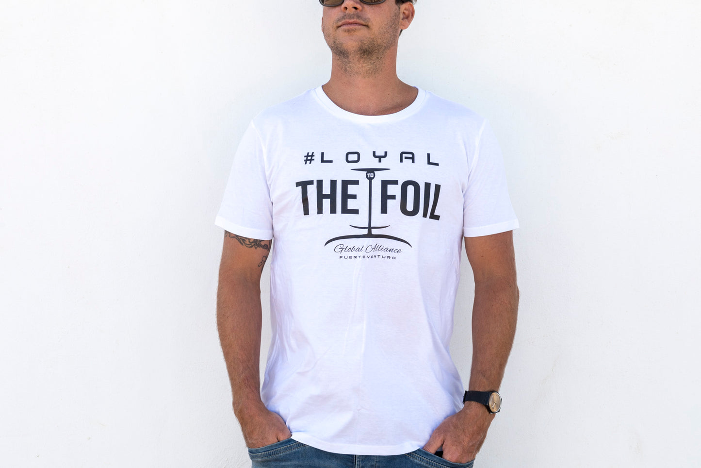 The Classic '#Loyal To The Foil' 100% Organic T-Shirt "Hydrofoil Logo" - White